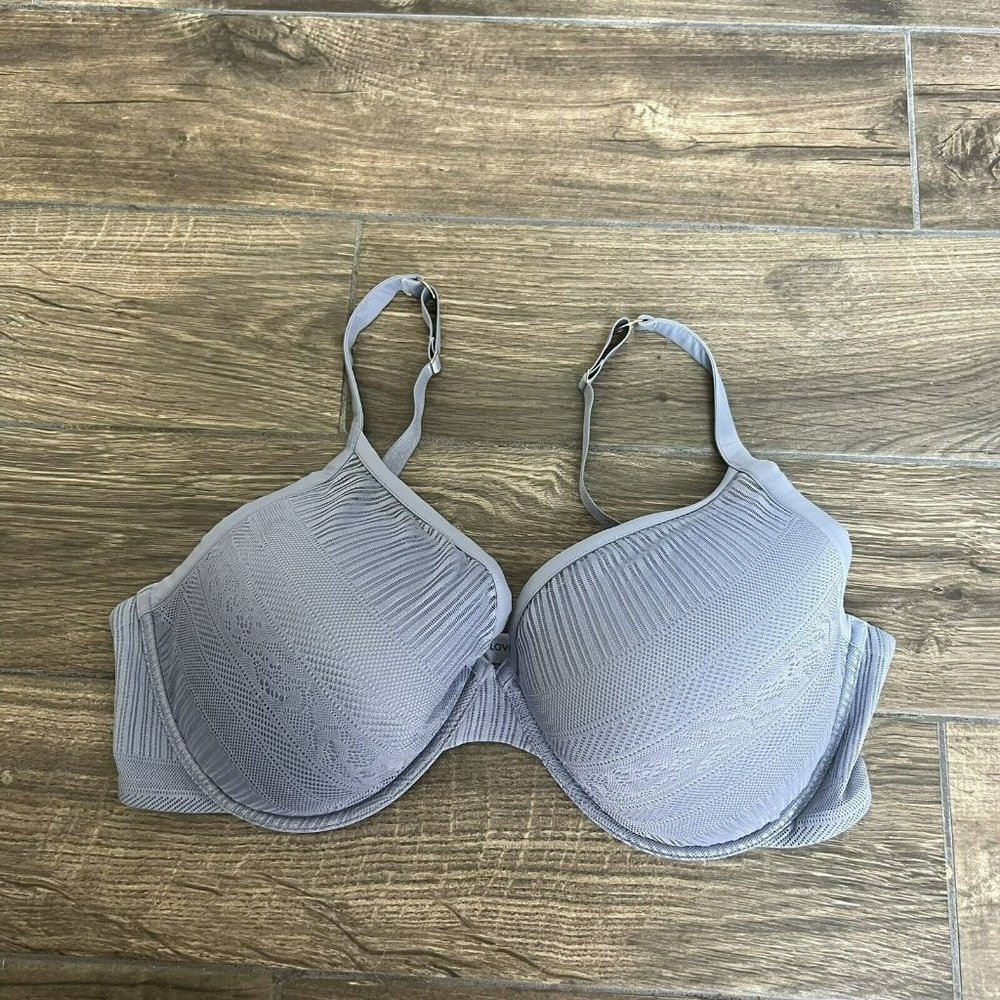Thirdlove Everyday Lace Plunge Bro Blue Purple Size 42E